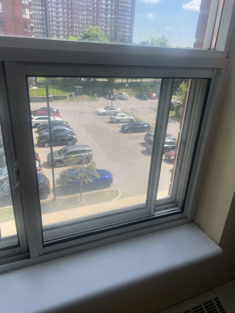 Condo slider glass replaced on an upper floor